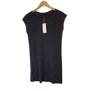Eileen Fisher Tencel Tunic XS Gray Split Hem Cap Sleeve NWT $258 USA 10037